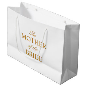 De moeder van de bruid gouden witte geschenkzak groot cadeauzakje