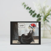 De Moeder van de fluiter als Vis met een Pet van Feestdagenkaart (Staand voorkant)