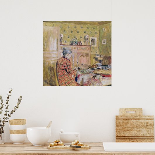 De moeder van de kunstenaar die borstvoeding geeft poster (Keuken)