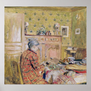 De moeder van de kunstenaar die borstvoeding geeft poster