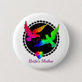 De moeder van de Rainbow Lesbian Bride Ronde Button 5,7 Cm (Voorkant)