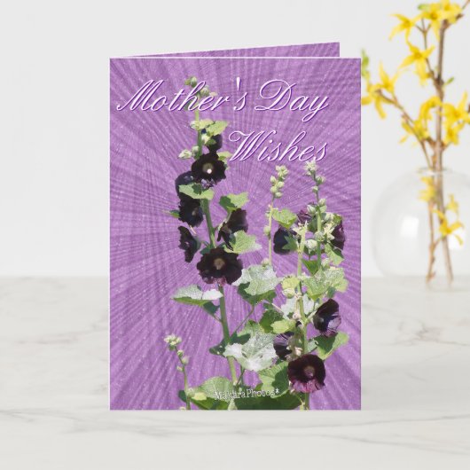 De Moeder van de Stokroos van Blk dag-past om het Kaart (Gele Bloem)