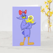 De Moeder van de vogel en het Wenskaart van het Kaart (Gele Bloem)