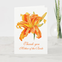 De moeder van het huwelijk daylily van de bruid bedankkaart