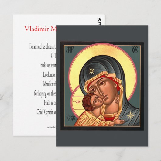 De Moeder van Vladimir van de Kaart van het Gebed (Voorkant / Achterkant)