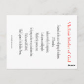 De Moeder van Vladimir van de Kaart van het Gebed (Achterkant)