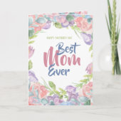 De Moederdag Floral Waterverf personaliseren Kaart (Voorkant)