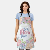 De Moederdag Floral Waterverf personaliseren Schort (Gedragen)