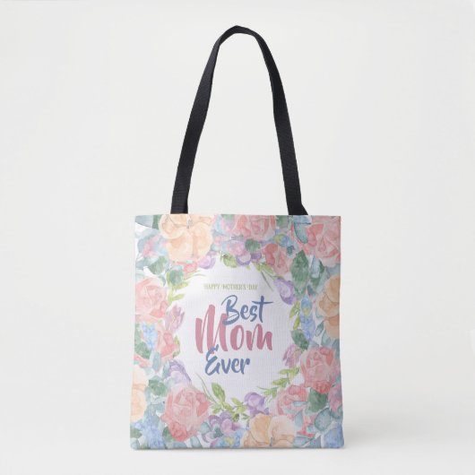 De Moederdag Floral Waterverf personaliseren Tote Bag (Voorkant)