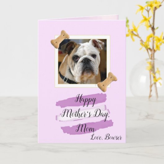 De Moederdag van de Foto van het Mamma van de hond Kaart (Gele Bloem)