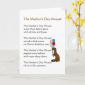 De Moederdag Wezel, een grappig Moederdag gedicht Kaart (Gele Bloem)