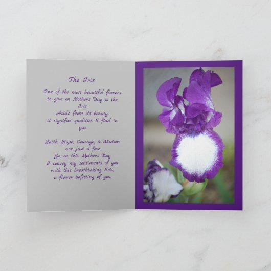 De Moederdagkaart Iris Kaart (Binnen)