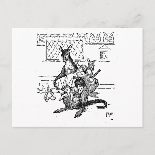 De Moederlijke Kangoeroe Briefkaart (Voorkant)