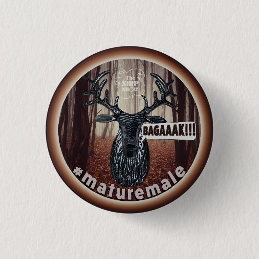 De moederman ronde button 3,2 cm (Voorkant)