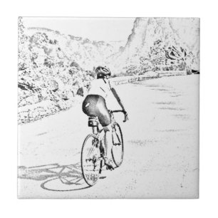 De moeilijke bergbeklimming tegeltje