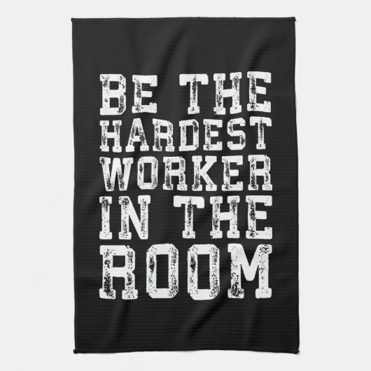 De moeilijkste werker in de zaal - Inspirerend Theedoek (Verticaal)