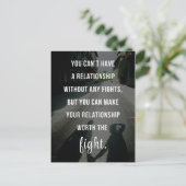 De moeite van het gevecht citaat briefkaart (Staand voorkant)