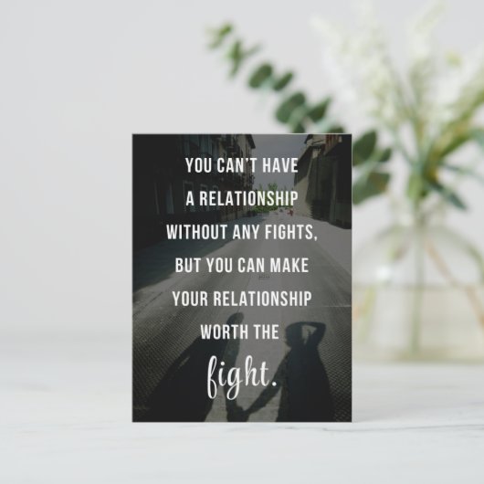 De moeite van het gevecht citaat briefkaart (Staand voorkant)