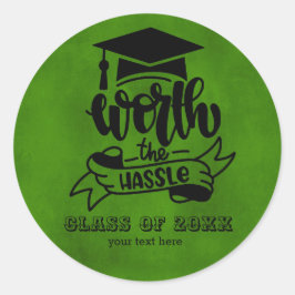 De moeite van het kwaad is groot - groen ronde sticker