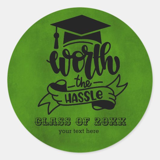 De moeite van het kwaad is groot - groen ronde sticker (Voorkant)