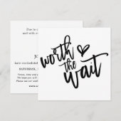 De moeite waard de wachtende bruiloft Save the Dat Notitiekaartje (Voorkant / Achterkant)