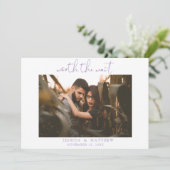 De moeite waard het wachten bruiloft fotoscript Mo Save The Date (Staand voorkant)
