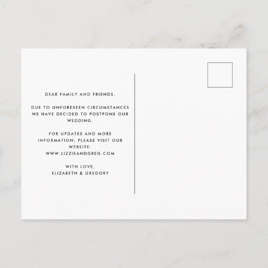 De moeite waard om te wachten bruiloft Verander de Aankondigingskaart (Achterkant)