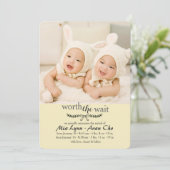 De moeite waard om te wachten Gele foto geboorte a Aankondiging (Staand voorkant)