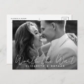 De moeite waard wachten bruiloft uitstel Briefkaar Briefkaart (Voorkant / Achterkant)