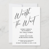 De moeite waard wachten Uitgestelde bruiloft aanko Kaart (Voorkant)