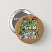 De moerasmonsters leeg laten lopen ronde button 5,7 cm (Voorkant /achterkant)