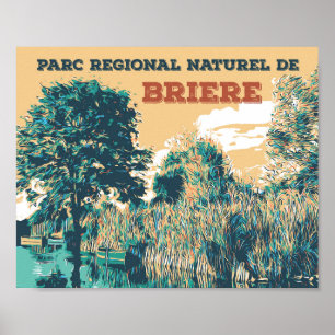 De moerassen van het regionale park Briere Frankri Poster