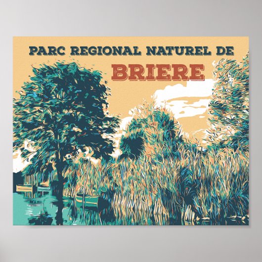 De moerassen van het regionale park Briere Frankri Poster (Voorkant)