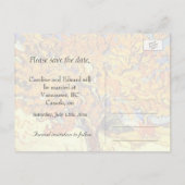 De moerbeenboom bewaart de datum briefkaarten. Vin Aankondigingskaart (Achterkant)