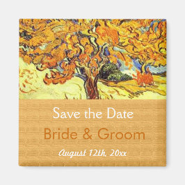 De moerbeenboom bewaart de datummagneten. Vintage Magneet