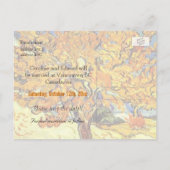 De moerbeenboom bewaart het datum-briefkaart. Vint Aankondigingskaart (Achterkant)