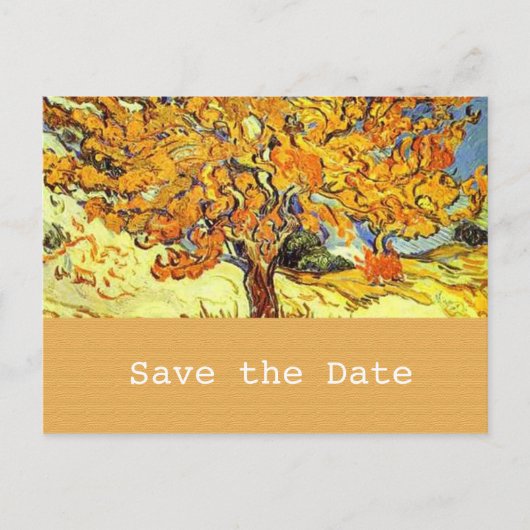 De moerbeenboom bewaart het datum-briefkaart. Vint Aankondigingskaart (Voorkant)