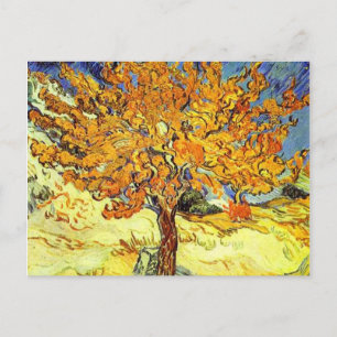 De moerbeenboom bewaart het datum-briefkaart. Vint Aankondigingskaart