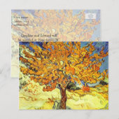 De moerbeenboom bewaart het datum-briefkaart. Vint Aankondigingskaart (Voorkant / Achterkant)