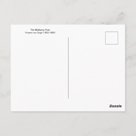 De moerbeiboom Vincent van Gogh Briefkaart (Achterkant)