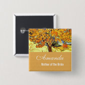 De moerbeiboom, Vincent van Gogh. Huwelijk Vierkante Button 5,1 Cm (Voorkant /achterkant)