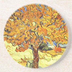 De moerbeiboom, Vincent van Gogh. Vintage kunst Zandsteen Onderzetter