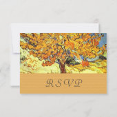 De Moerbeiboom zomer, herfst RSVP bruiloft Kaartje (Achterkant)