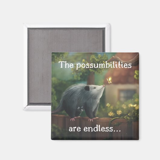 De mogelijkheden zijn eindeloos... Opossum Magneet (Voorkant / Achterkant)