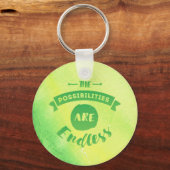 De mogelijkheden zijn eindeloze groene ronde Sleut Sleutelhanger (Voorkant)