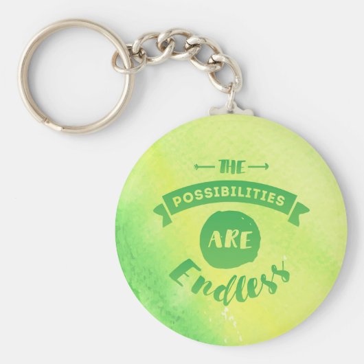 De mogelijkheden zijn eindeloze groene ronde Sleut Sleutelhanger (Voorkant)