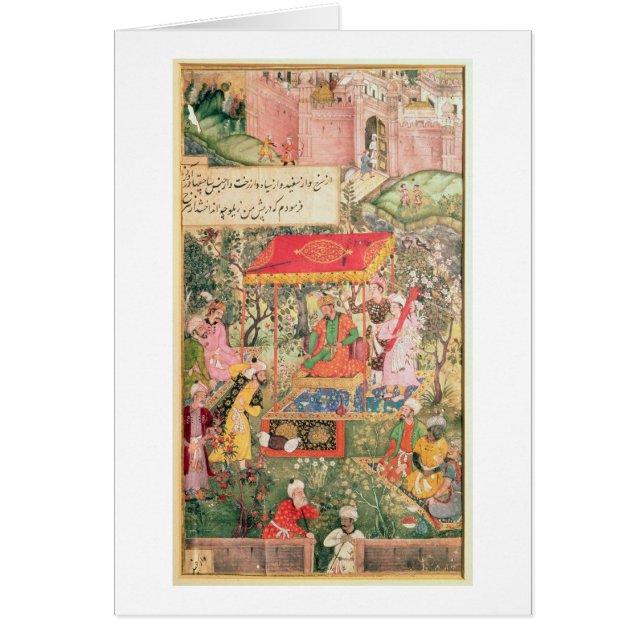 De Mogul Emperor Babur ontvangt de gezanten Oezbee (Voorkant)