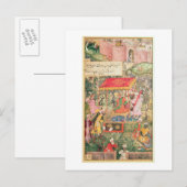 De Mogul Emperor Babur ontvangt de gezanten Oezbee Briefkaart (Voorkant / Achterkant)