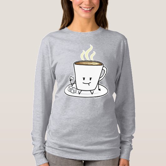 De mok latte koffie die van de koffie de room van t-shirt (Voorkant)