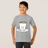 De mok latte koffie die van de koffie de room van t-shirt (Voorkant volledig)